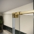 Orbit Momentum Brushed Brass Frameless Sliding Wet Room Glass Panel 1200mm Wide - 8mm