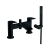 Orbit Reno Bath Shower Mixer Tap Pillar Mounted with Kit and Wall Bracket - Matt Black