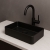 Orbit Riviera Rectangular Sit-On Countertop Basin 465mm Wide 0 Tap Hole - Matte Black