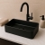 Orbit Riviera Rectangular Sit-On Countertop Basin 465mm Wide 0 Tap Hole - Matte Black