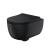 Orbit Riviera Round Rimless Wall Hung Toilet Pan with Soft Close Seat - Matte Black