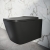 Orbit Riviera Square Rimless Wall Hung Toilet Pan with Soft Close Seat - Matte Black