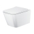 Orbit Riviera Square Rimless Wall Hung Toilet Pan with Soft Close Seat - Gloss White