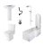 Bliss Complete Bathroom Suite with 1700mm x 850mm RH L-Shaped Shower Bath