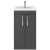 Nuie Athena Floor Standing 2-Door Vanity Unit with Basin-2 500mm Wide - Gloss Grey