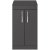 Nuie Athena Floor Standing 2-Door Vanity Unit and Worktop 500mm Wide - Gloss Grey