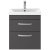 Nuie Athena Wall Hung 2-Drawer Vanity Unit with Basin-2 500mm Wide - Gloss Grey