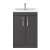 Nuie Athena Floor Standing 2-Door Vanity Unit with Basin-3 600mm Wide - Gloss Grey | Thumbnail Image