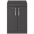 Nuie Athena Floor Standing 2-Door Vanity Unit and Worktop 600mm Wide - Gloss Grey
