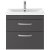 Nuie Athena Wall Hung 2-Drawer Vanity Unit with Basin-1 600mm Wide - Gloss Grey | Thumbnail Image