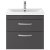 Nuie Athena Wall Hung 2-Drawer Vanity Unit with Basin-3 600mm Wide - Gloss Grey