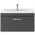 Nuie Athena Wall Hung 1-Drawer Vanity Unit with Basin-2 800mm Wide - Gloss Grey