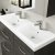 Nuie Athena Wall Hung 2-Drawer Vanity Unit with Double Basin 1200mm Wide - Charcoal Black