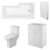 Nuie Ava Complete Furniture Suite with 600mm Vanity Unit and L-Shaped Shower Bath 1700mm LH