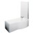 Nuie B-Shaped Curved Shower Bath with Front Panel and Screen