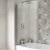 Nuie Curved B Shaped Hinged Bath Screen 1435mm H x 850mm W - 6mm Glass