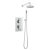 Nuie Rectangular Twin Valve Concealed Mixer Shower with Round Fixed Head and Handset