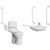 Nuie Close Coupled Doc M Pack 5 x Grab Rails and Mixer Tap - White