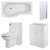 Nuie Eden Complete Furniture Bathroom Suite with B-Shaped Shower Bath 1700mm - Left Handed