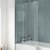Nuie Ella Bath Screen with Hinged End Panel 1400mm H x 760mm W - 5mm Glass