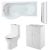 Nuie Freya Complete Furniture Suite with 600mm Vanity Unit and P-Shaped Shower Bath 1700mm LH