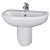 Nuie Ivo Basin and Semi Pedestal 555mm Wide - 1 Tap Hole