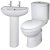 Nuie Ivo Bathroom Suite with Close Coupled Toilet and Basin - 2 Tap Hole