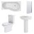 Nuie Lawton Complete Bathroom Suite with B-Shaped Shower Bath 1700mm - Right Handed