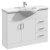 Nuie Mayford Floor Standing 2-Door and 3-Drawer Vanity Unit with Round Basin 1050mm Wide - White