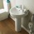 Nuie Provost Basin and Full Pedestal 520mm Wide - 1 Tap Hole