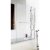 Nuie Pacific Square Hinged Bath Screen with Fixed Panel and Towel Bar 1433mm H x 998mm W - 6mm Glass