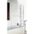 Nuie Pacific Round Top Hinged Bath Screen with Fixed Panel and Towel Bar 1433mm H x 998mm W - 6mm Glass