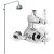 Nuie Traditional Twin Exposed Thermostatic Shower Valve with Rigid Riser Kit and Fixed Head - Chrome
