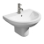 Prestige Bijoux Basin with Semi Pedestal 550mm Wide - 1 Tap Hole