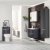 Prestige City Back to Wall Toilet WC Unit 494mm Wide - Storm Grey Gloss