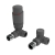 Prestige Design Corner Thermostatic Radiator Valve Set - Textured Grey | Thumbnail Image