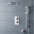 Prestige Element Option 3 Thermostatic Concealed Shower Valve with Adjustable Slide Rail Kit and Fixed Head - Chrome | Thumbnail Image