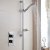 Prestige Element Option 3 Thermostatic Concealed Shower Valve with Adjustable Slide Rail Kit and Fixed Head - Chrome