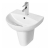 Prestige Kameo Slim Basin with Semi Pedestal 550mm Wide - 1 Tap Hole