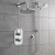 Prestige Klassique Option 3 Thermostatic Concealed Shower Valve with Adjustable Slide Rail Kit and Fixed Head - Chrome | Thumbnail Image