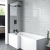 Prestige Nero Black L-Shaped Bath Screen 1400mm H x 820mm W - 6mm Glass