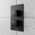Prestige Nero Square Option 2 Thermostatic Concealed Shower Valve with Fixed Shower Head and Arm - Matt Black | Thumbnail Image