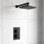 Prestige Nero Square Option 2 Thermostatic Concealed Shower Valve with Fixed Shower Head and Arm - Matt Black | Thumbnail Image