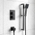 Prestige Nero Square Option 3 Thermostatic Concealed Shower Valve with Adjustable Slide Rail Kit - Matt Black | Thumbnail Image