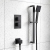 Prestige Nero Square Option 3 Thermostatic Concealed Shower Valve with Adjustable Slide Rail Kit - Matt Black | Thumbnail Image