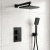 Prestige Nero Square Option 5 Thermostatic Concealed Shower Valve with Handshower and Fixed Head - Matt Black | Thumbnail Image