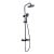 Prestige Nero Thermostatic Round Bar Shower Valve with Shower Kit and Fixed Head - Black