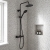 Prestige Nero Thermostatic Round Bar Shower Valve with Shower Kit and Fixed Head - Black | Thumbnail Image