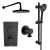 Prestige Nero Round Option 4 Thermostatic Concealed Shower Valve with Adjustable Slide Rail Kit and Fixed Head - Matt Black | Thumbnail Image