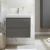 Prestige Note 2-Drawer Wall Hung Vanity Unit with Basin 600mm Wide - Matt Grey | Thumbnail Image